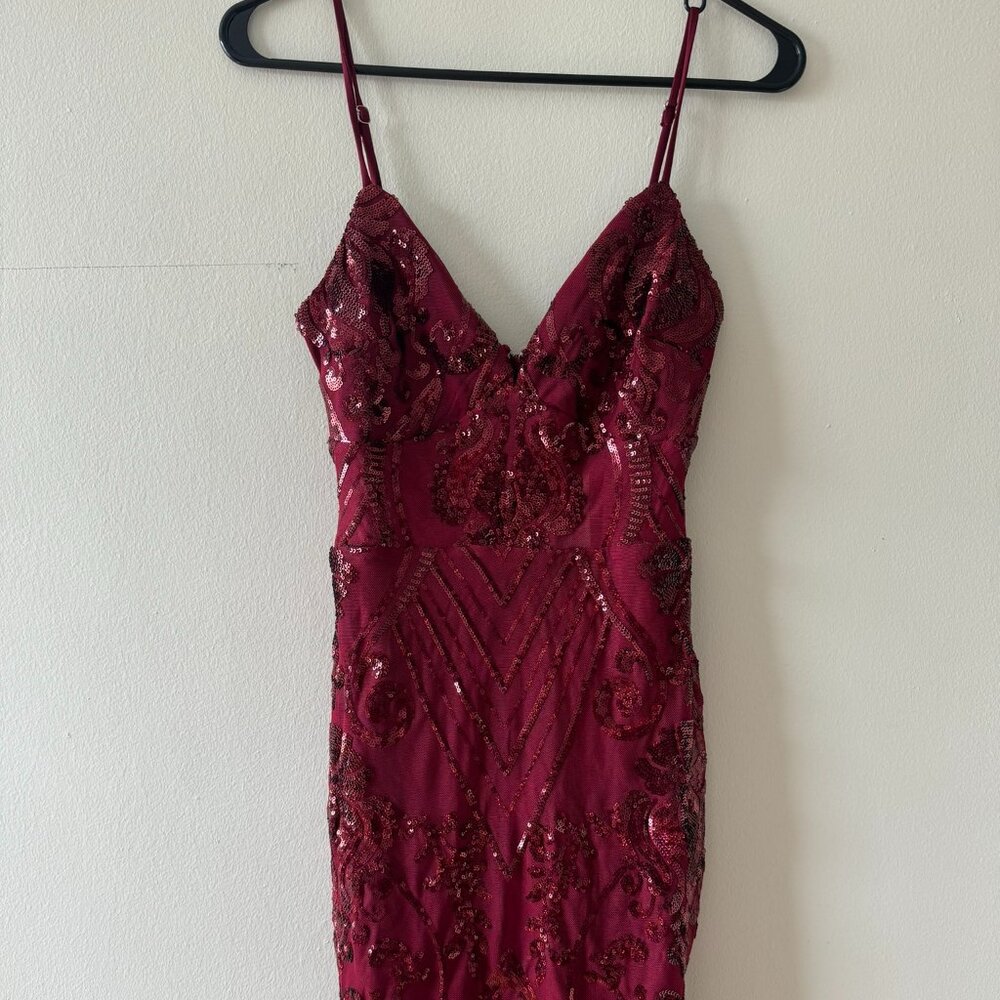 Red Sequin Mini Dress